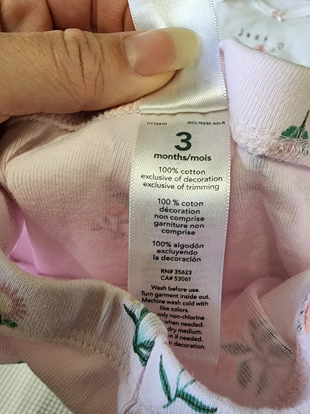 Carter's 3M Matching Bunny Onsie 